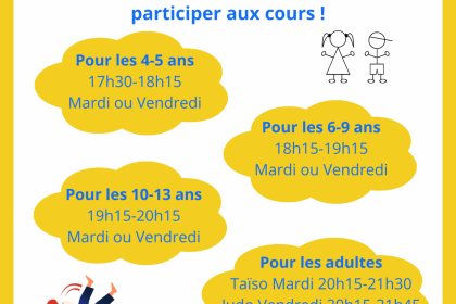 Viens essayer le judo ou le taïso !