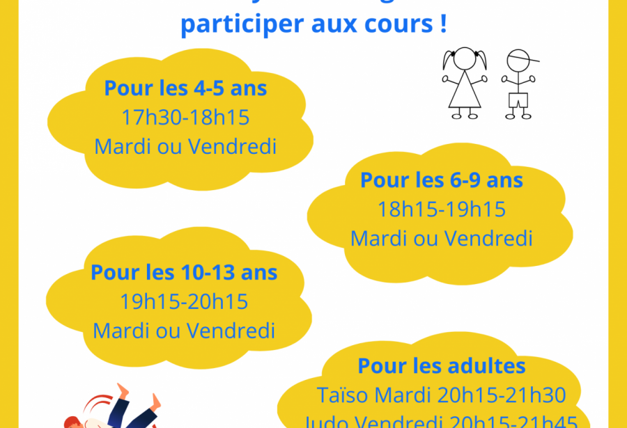 Viens essayer le judo ou le taïso !